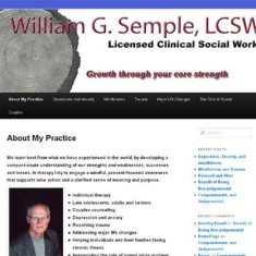 Sage BizWeb of Louisville, CO, modified the responsive WordPress 2011 theme for therapist William Semple's site