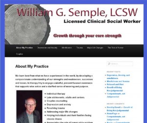 Sage BizWeb of Louisville, CO, modified the responsive WordPress 2011 theme for therapist William Semple's site