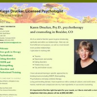 Karen Drucker, licensed psychologist site, designed by Sage BizWeb of Louisville, CO. WordPress 2011 theme for responsive layout, modified by Sage BizWeb.